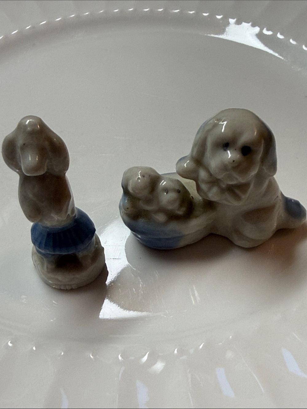 Vintage porcelain dog figurines